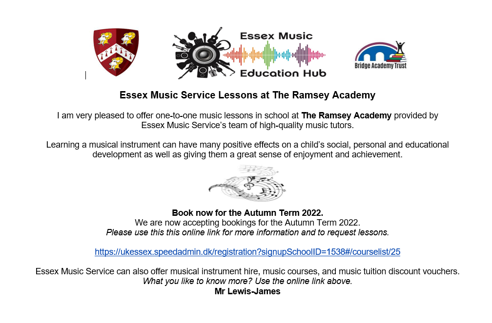 1-2-1 Music Tuition from Essex Music Service