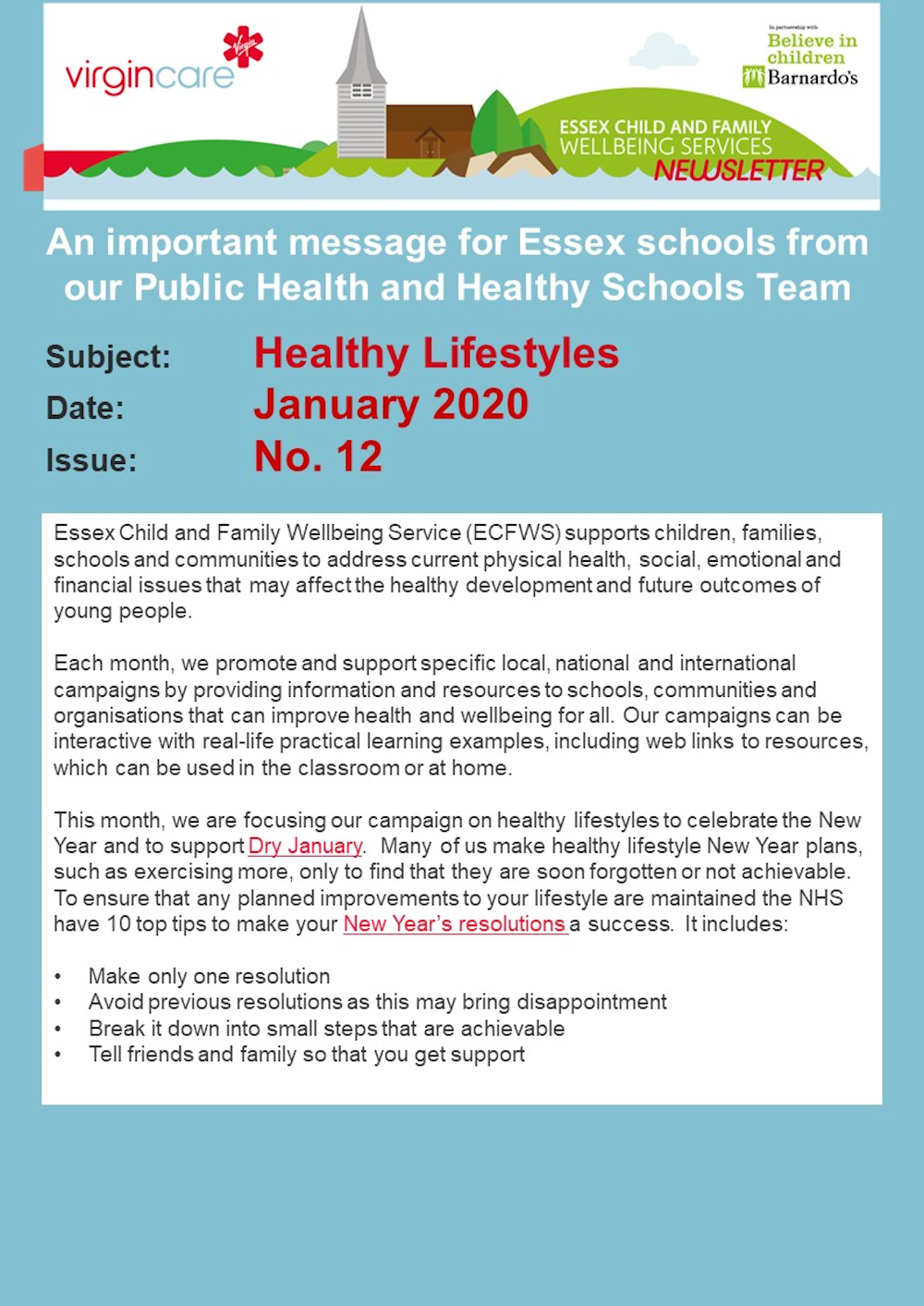 Public Health Campaign Bulletin January 2020